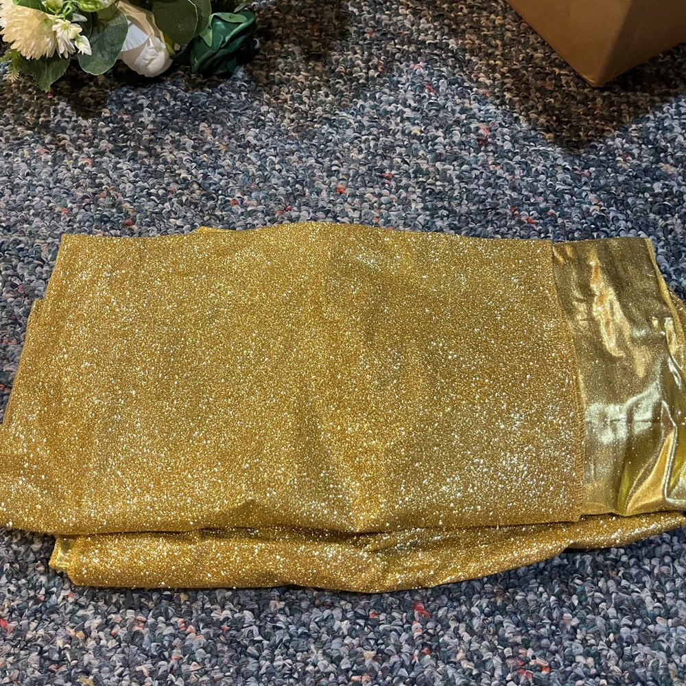 Gold Glitter satin Table Runner - Sparkling Event Decor